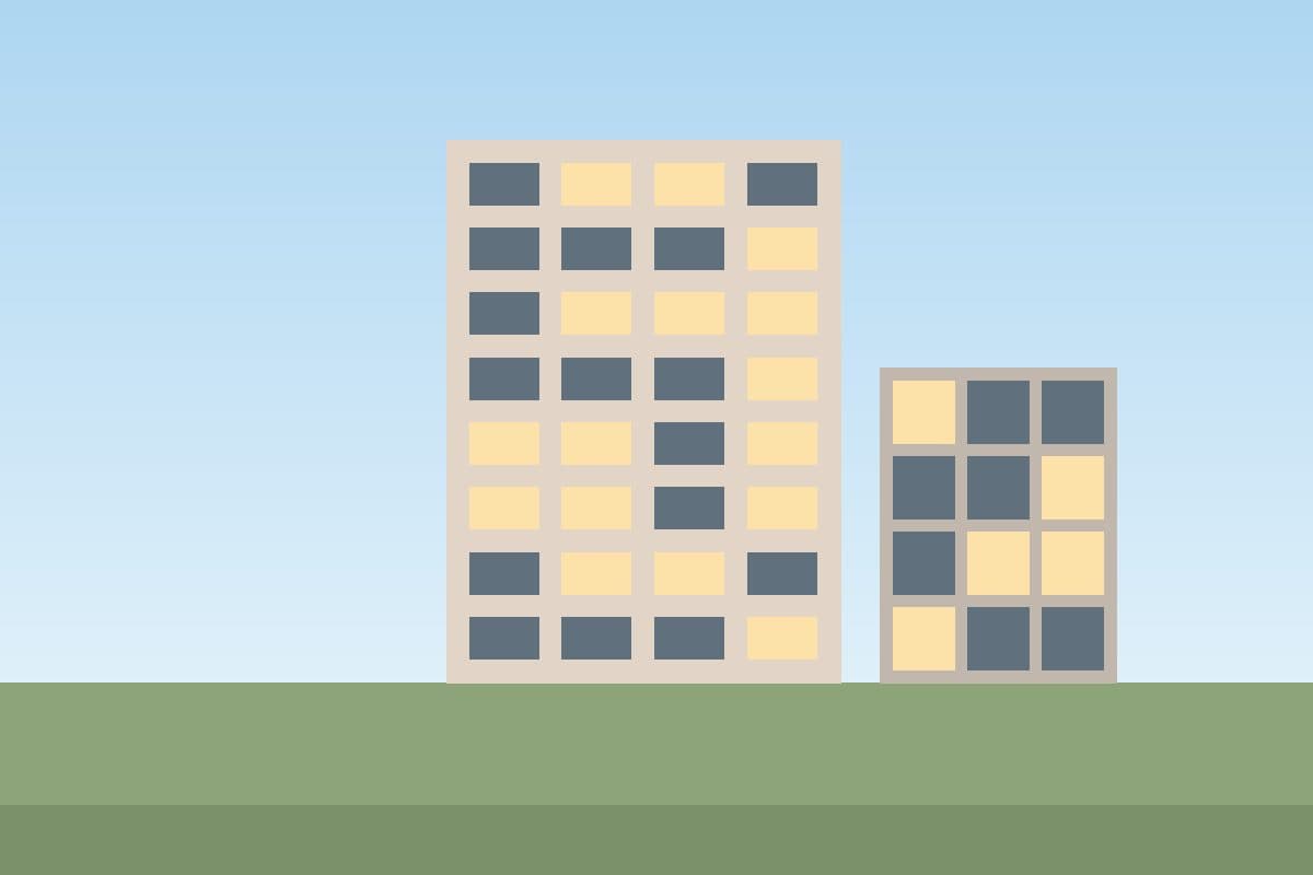 Building exterior of Riverside View Apartment